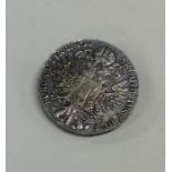 A heavy silver coin dated '1780', mounted as a bro