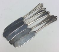 A set of six Sterling silver tea knives. Approx. 1