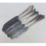 A set of six Sterling silver tea knives. Approx. 1