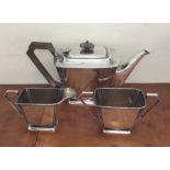 A good quality deco silver three piece tea service