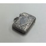 A good silver vesta case with heart shaped decorat
