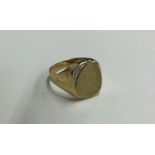 A 9 carat gent's diamond mounted single stone ring