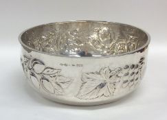 A Continental circular silver bowl decorated with