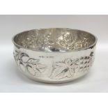 A Continental circular silver bowl decorated with