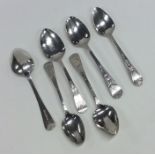 A group of six good Georgian silver bright cut spo