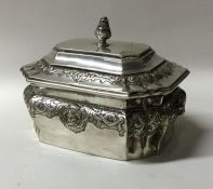 A good quality Continental silver hinged top caddy