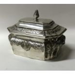 A good quality Continental silver hinged top caddy