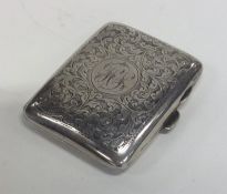 An engraved silver cigarette case. Birmingham. By