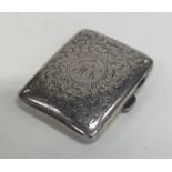 An engraved silver cigarette case. Birmingham. By