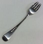 YORK: A Georgian silver OE pattern fork with crest