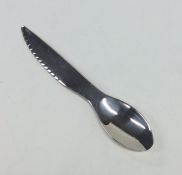 A stylish Continental knife / spoon of shaped form