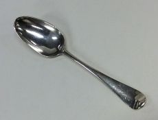 A good silver Hanoverian pattern spoon with creste