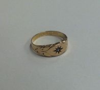 An Antique 15 carat gold single stone ring. Approx