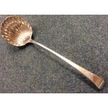 A large Georgian silver OE pattern ladle with flut