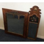 Two mahogany shaped mirrors. Est. £20 - £30.