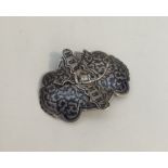 A Russian silver and niello buckle mounted with a