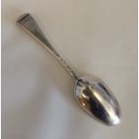A Georgian silver Hanoverian pattern dessert spoon
