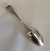 A Georgian silver Hanoverian pattern dessert spoon