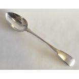 A heavy silver fiddle pattern basting spoon. Londo