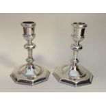 A good pair of Georgian style octagonal silver cas