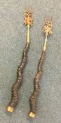 A pair of Antique toasting forks with twisted hand