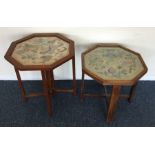 Two shaped top occasional tables. Est. £15 - £20.