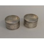 A good pair of engine turned silver napkin rings.