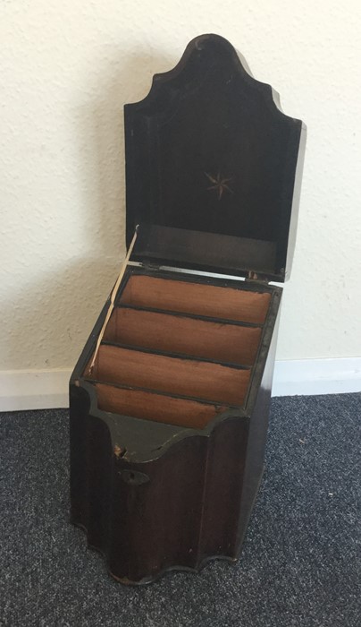 A single Georgian mahogany knife box with shell de - Image 2 of 2