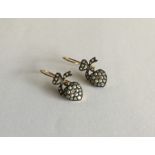 A pair of Victorian style pearl and diamond drop e