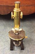 KARL ZEISS: A cased mahogany microscope. Est. £200