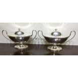A good pair of George III silver tureens and cover