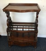 A Victorian mahogany music stand with barley twist