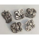 A rare set of five 16th Century Continental silver