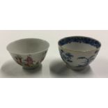 An Antique Chinese blue and white tea bowl togethe