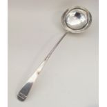 NEWCASTLE: A Georgian OE pattern silver soup ladle