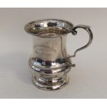 A silver christening cup on spreading base. Birmin