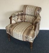 An Edwardian bow back chair on turned supports. Es