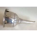 A good Georgian silver wine funnel with shell shap