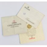 Old Rolex and Omega paperwork. Est. £30 - £50.