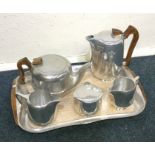 A Picquot ware tea service on tray. Est. £25 - £35