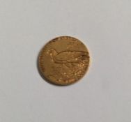 An American $5 coin. Approx. 8.5 grams. Est. £300