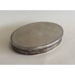 A rare oval 18th Century hinged top box, the inter