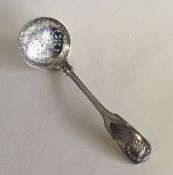 A Victorian silver fiddle, thread and shell sifter
