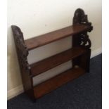 A Victorian mahogany wall shelf. Est. £20 - £30.