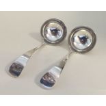 A pair of OE pattern silver ladles with crested te