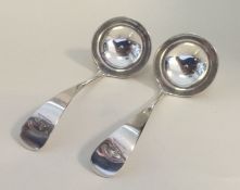 A pair of OE pattern silver ladles with crested te
