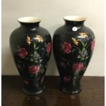 A pair of attractive Regal ware vases decorated wi