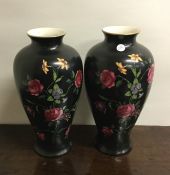 A pair of attractive Regal ware vases decorated wi