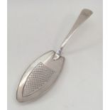 A Georgian silver OE pattern fish slice with pierc