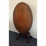 A Victorian mahogany hinged top tea table. Est. £4